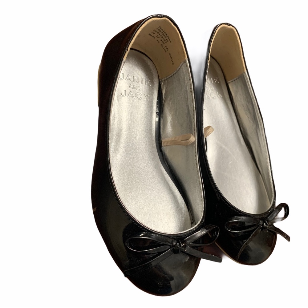 Janie & Jack Ballet Flats Black Patent Leather Bow
